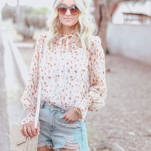 Floral Pleated Chiffon ChicWish Top